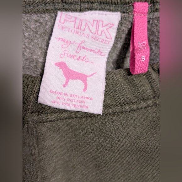 Pink Victorias Secret Olive Joggers with Pink Emblem - Picture 2 of 3